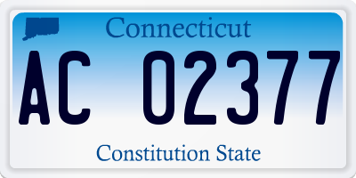 CT license plate AC02377