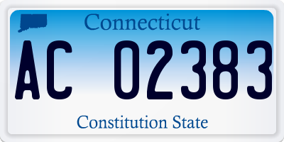 CT license plate AC02383