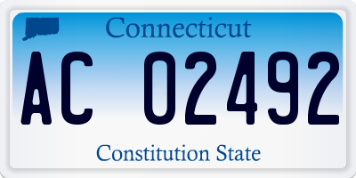 CT license plate AC02492