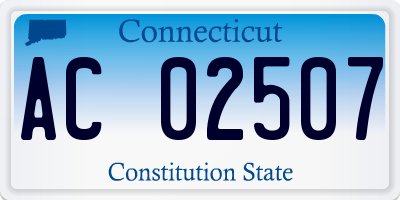 CT license plate AC02507