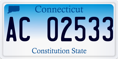 CT license plate AC02533