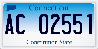 CT license plate AC02551