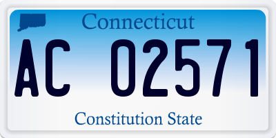 CT license plate AC02571