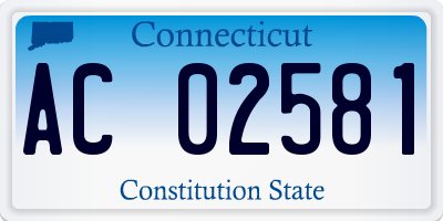 CT license plate AC02581