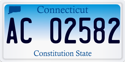 CT license plate AC02582