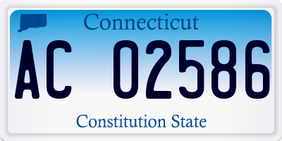 CT license plate AC02586