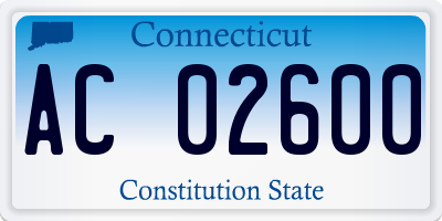 CT license plate AC02600