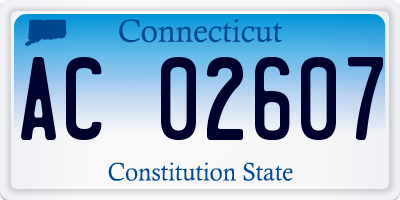 CT license plate AC02607