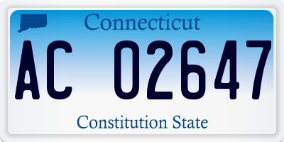 CT license plate AC02647