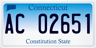 CT license plate AC02651