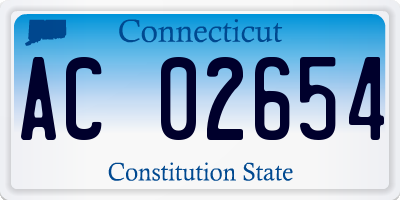 CT license plate AC02654