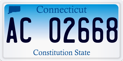 CT license plate AC02668