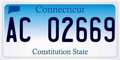 CT license plate AC02669