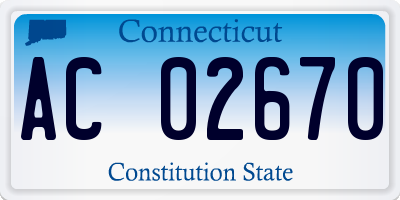 CT license plate AC02670