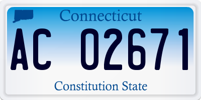 CT license plate AC02671