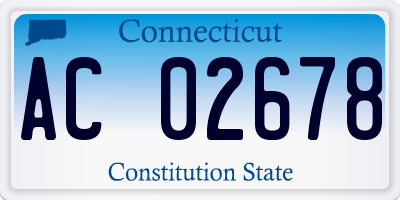 CT license plate AC02678