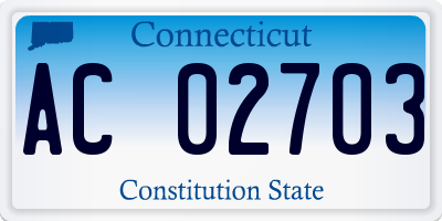 CT license plate AC02703