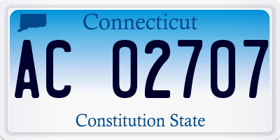 CT license plate AC02707