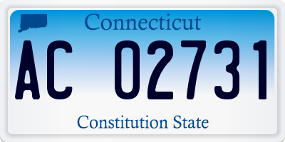 CT license plate AC02731