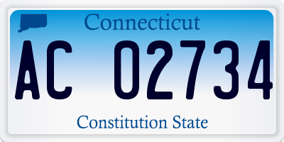 CT license plate AC02734