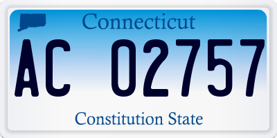 CT license plate AC02757