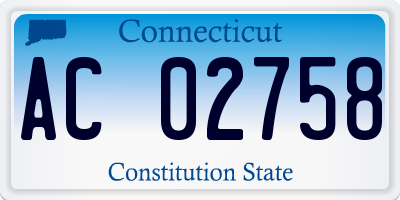 CT license plate AC02758