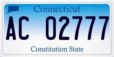 CT license plate AC02777