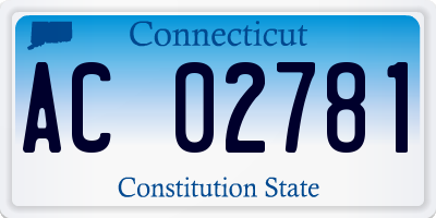 CT license plate AC02781