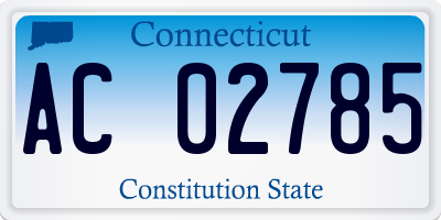 CT license plate AC02785