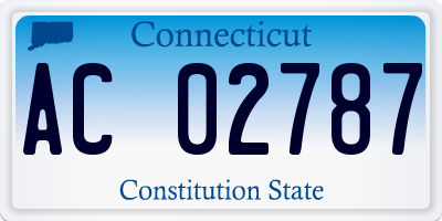 CT license plate AC02787