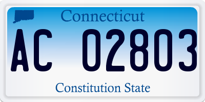 CT license plate AC02803