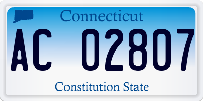 CT license plate AC02807