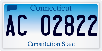 CT license plate AC02822