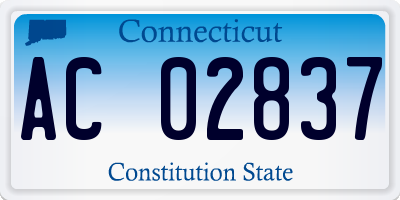 CT license plate AC02837