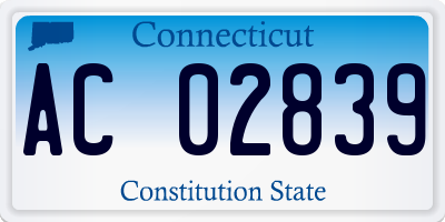 CT license plate AC02839