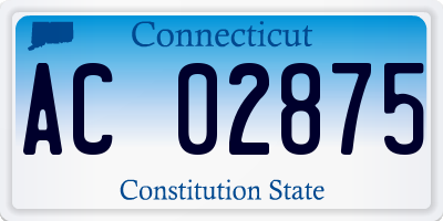 CT license plate AC02875