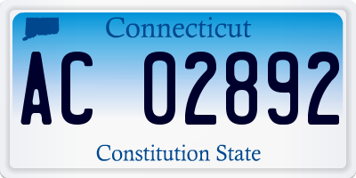 CT license plate AC02892