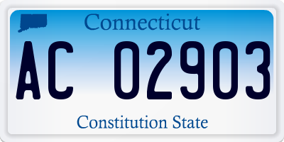 CT license plate AC02903