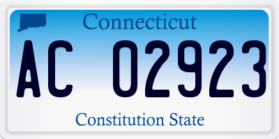 CT license plate AC02923