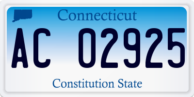 CT license plate AC02925