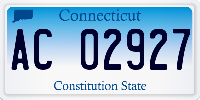 CT license plate AC02927