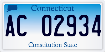 CT license plate AC02934