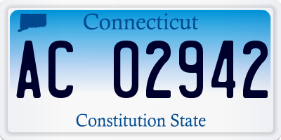 CT license plate AC02942