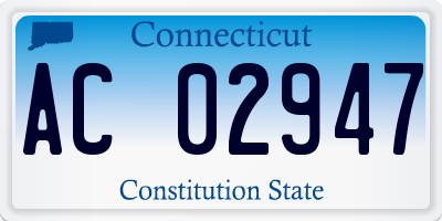 CT license plate AC02947