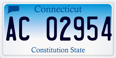 CT license plate AC02954