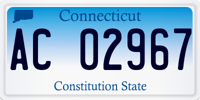 CT license plate AC02967