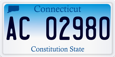 CT license plate AC02980