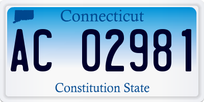 CT license plate AC02981