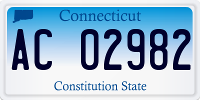 CT license plate AC02982