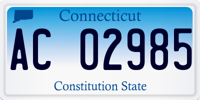 CT license plate AC02985